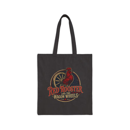 Red Rooster and the Wagon Wheels | Red Rooster & the Wagon Wheels Cotton Canvas Tote Bag